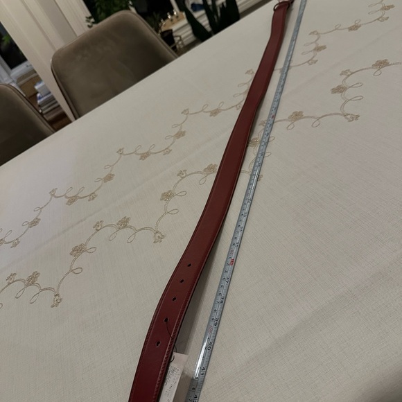 Gucci Red Leather Belt with Silver Buckle